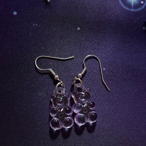 Purple Gummy Bear Earrings